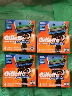 4 Packs~Gillette Fusion5 ProGlide Razor Cartridges (16 Cartridges) SEALED